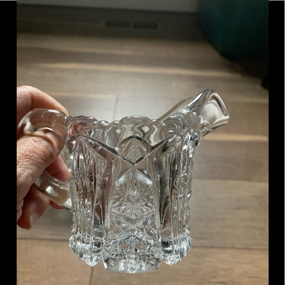 Antique Imperial Glass Nu-Cut #212 Open Sugar Bowl And Creamer Set c 1913 - Picture 8 of 9